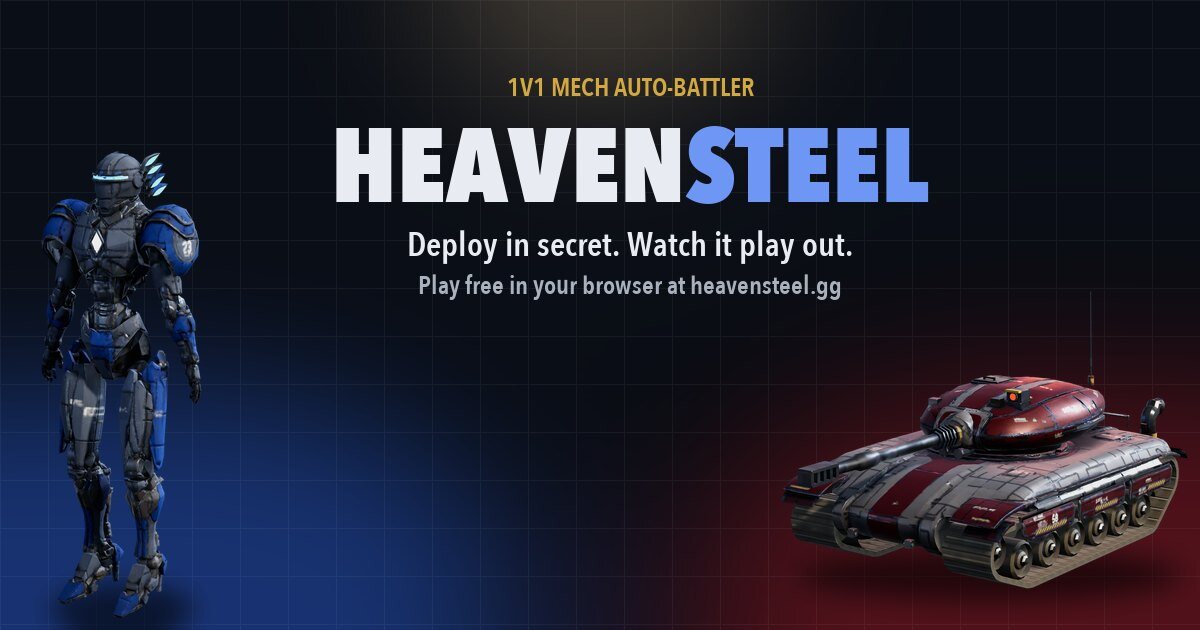Heavensteel: a blue mech and a red tank facing off